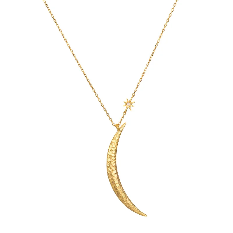 Illuminated Path Gold Moon Necklace