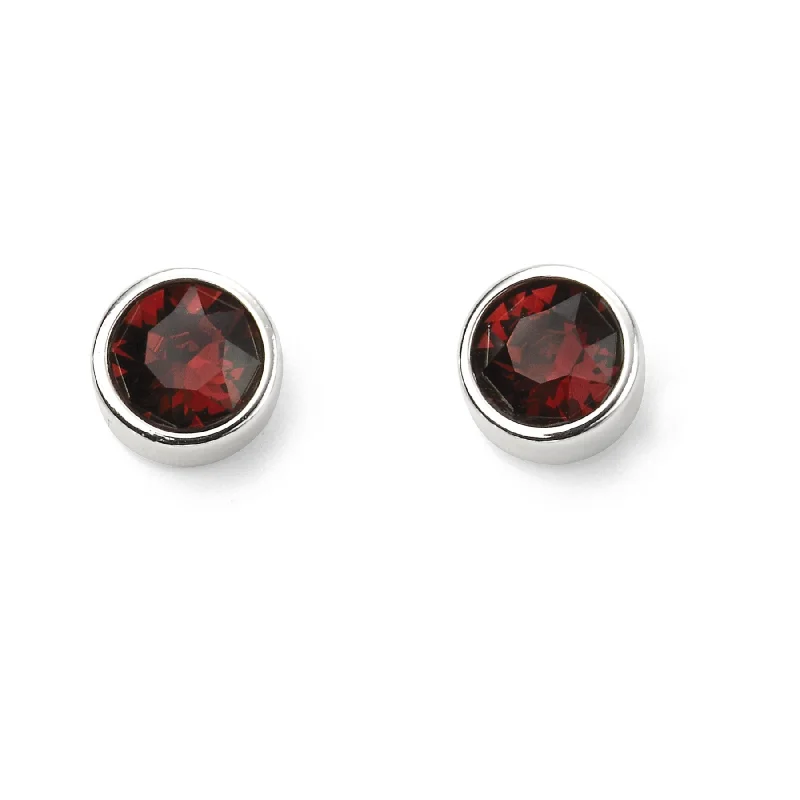 Birthstone Stud Earrings - Sterling Silver