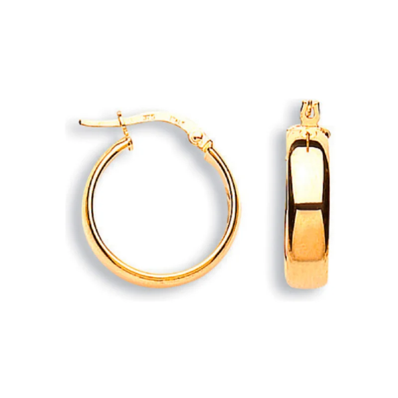 18mm Tube Hoop Earrings - 9ct Gold