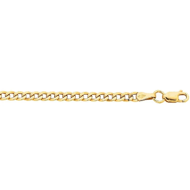 9ct Yellow Gold Curb Chain Necklace 45cm