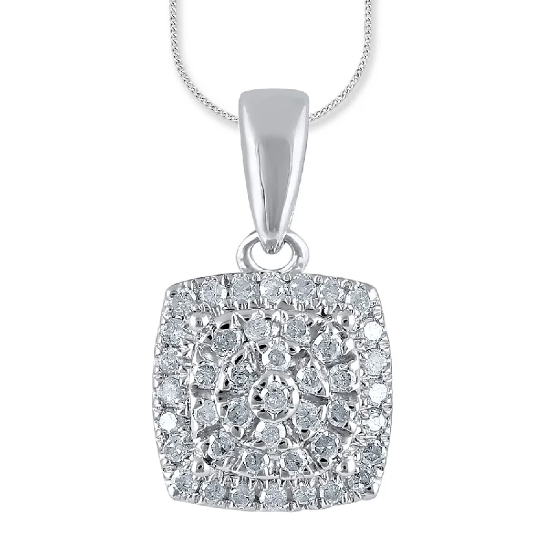 9ct White Gold 0.15ct Diamond Pendant