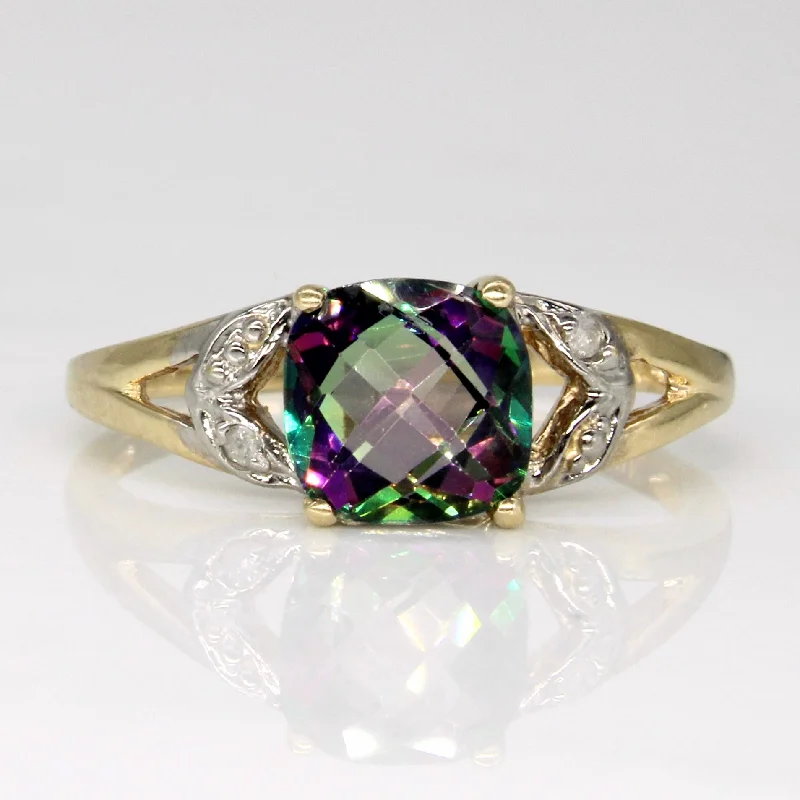 Mystic Topaz & Diamond Cocktail Ring | 1.75ct, 0.01ctw | SZ 7.75 |