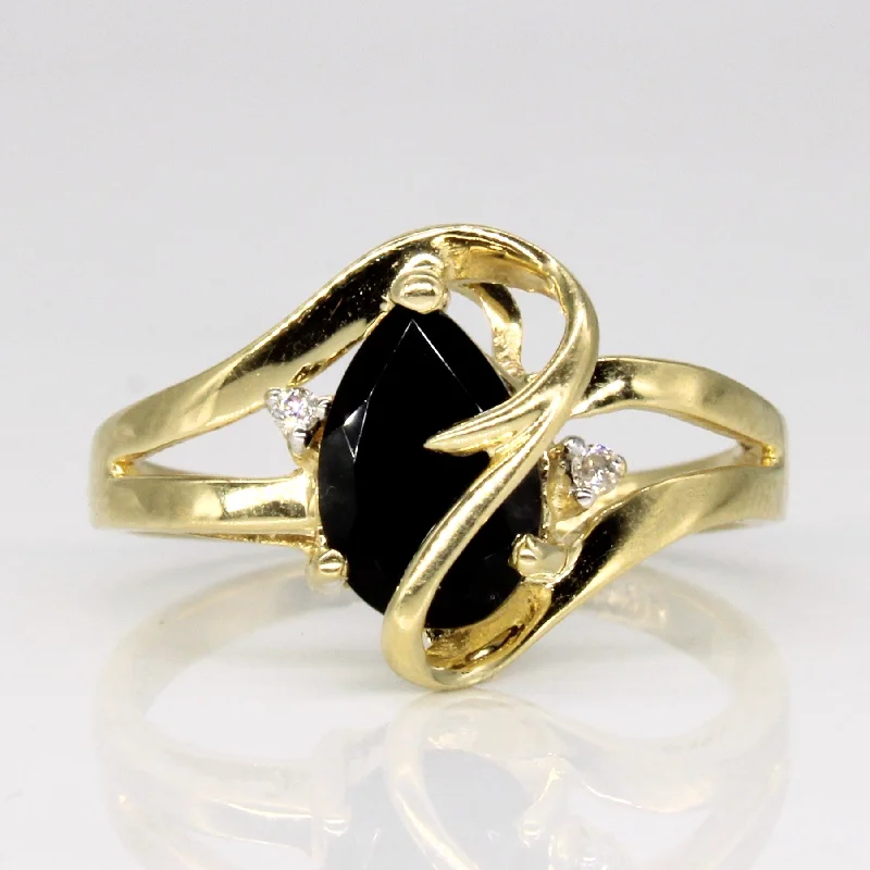 Onyx & Diamond Cocktail Ring | 1.00ct, 0.02ctw | SZ 6.75 |