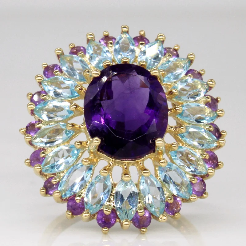 Amethyst & Topaz Cocktail Ring | 3.26ctw, 2.25ctw | SZ 6 |