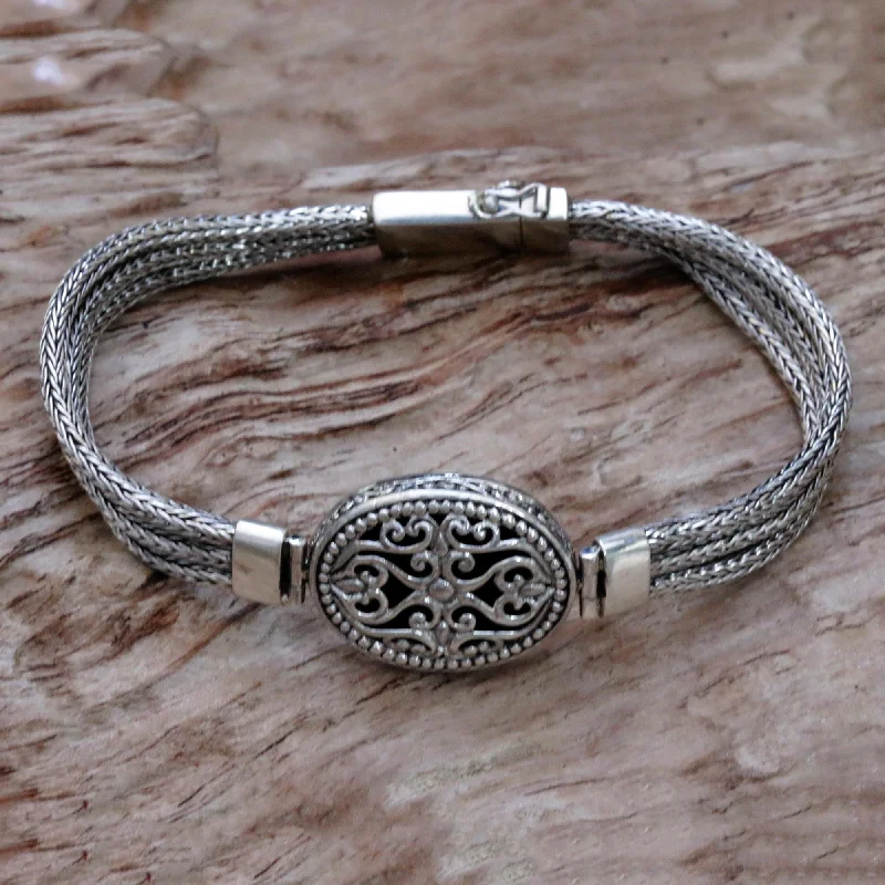 View of Lombok Sterling Silver Pendant Bracelet from Indonesia