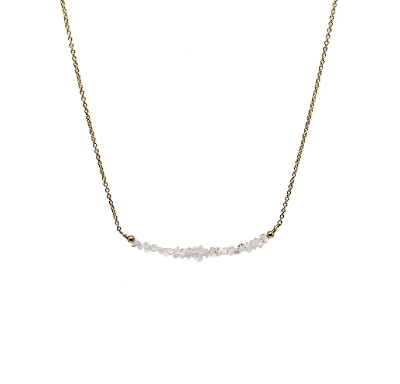 Herkimer Quartz  Bar Necklace