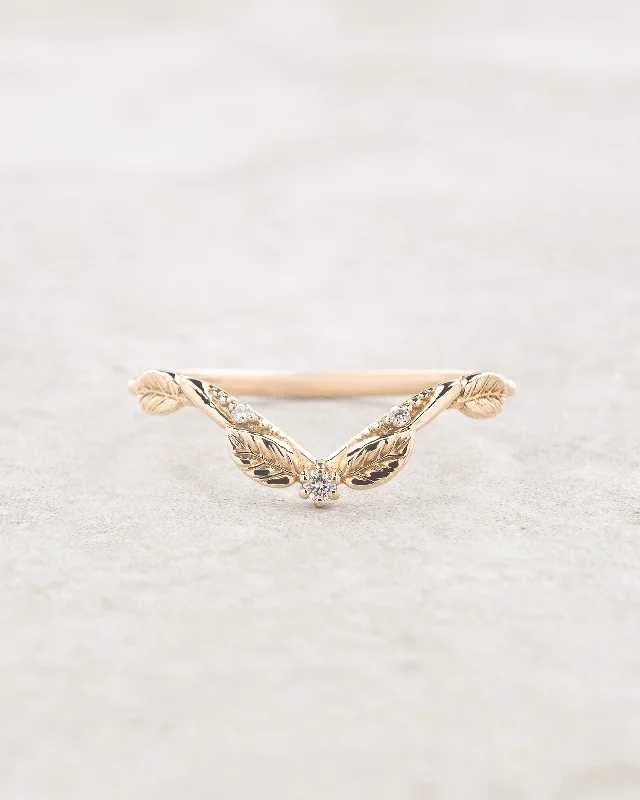 Curved twig wedding ring / matching band for Florentina