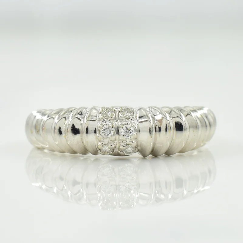 Pave Set Diamond Ring | 0.06ctw | SZ 6.75 |