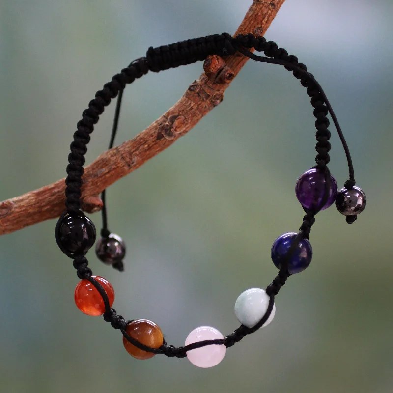 Gemstone Chakra Adjustable Beaded Bracelet