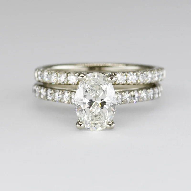 Oval Diamond Engagement Ring Set | 1.46ctw | SZ 4.5 |