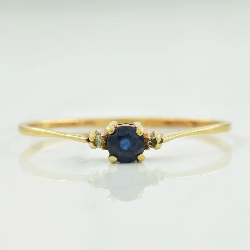 Blue Sapphire & Diamond Ring | 0.22ct, 0.01ctw | SZ 10.75 |