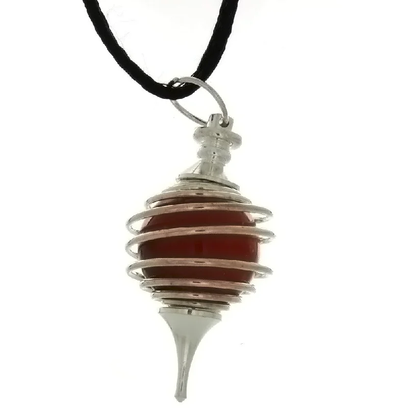 CORDED GEMSTONE VARIOUS PENDULUM W/ CAGE NECKLACE