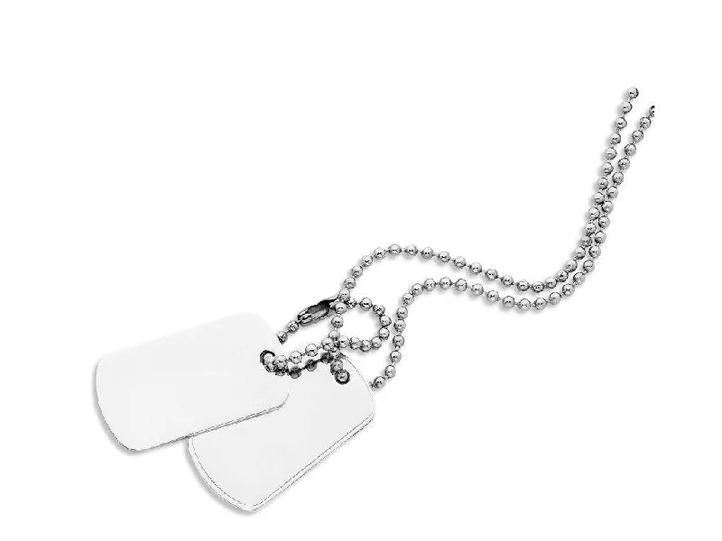 60cm Stainless Steel Dog Tags on Ball Chain Necklace