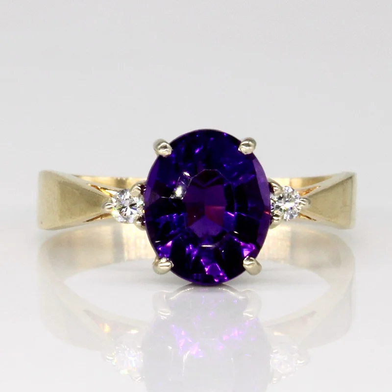 Amethyst & Diamond Cocktail Ring | 1.50ct, 0.05ctw | SZ 6.25 |