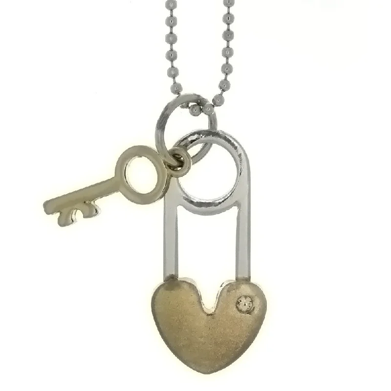 CHAIN CHARM LOCK & KEY NECKLACE