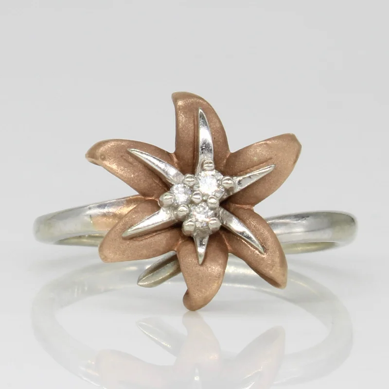 Diamond Flower Ring | 0.04ctw | SZ 6.5 |