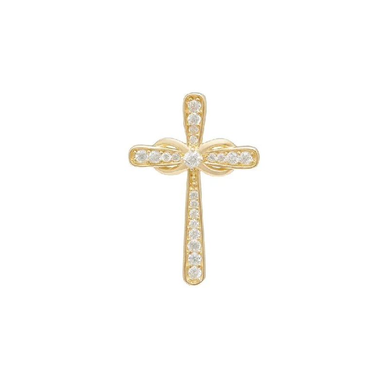 Cross Pendant with Cubic Zirconia in 9ct Yellow Gold