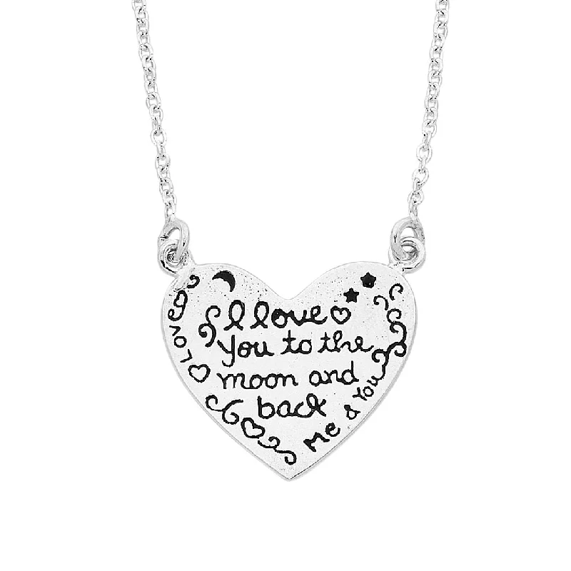 Sterling Silver 'I Love You To The Moon and Back' Necklace