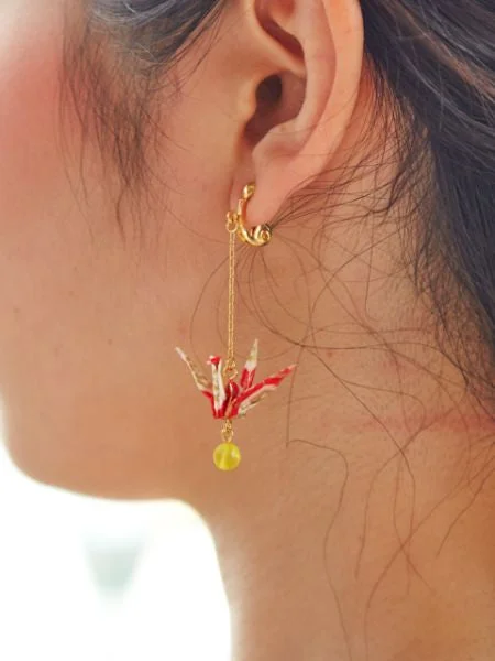 ORIGAMI Crane Earrings -  KIKYOU