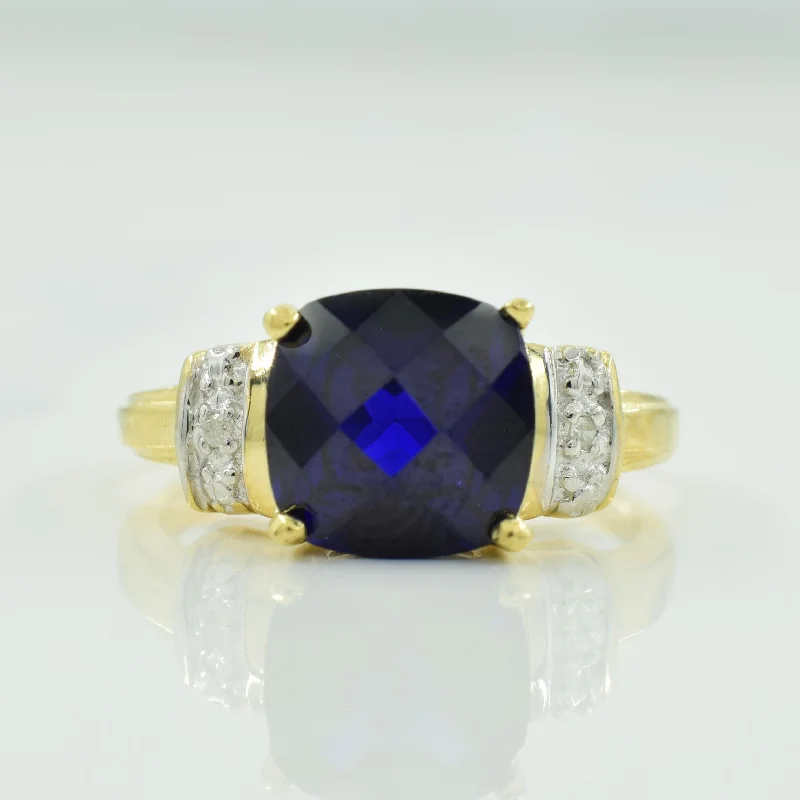 Synthetic Sapphire & Diamond Ring | 2.30ct, 0.01ctw | SZ 4.75 |