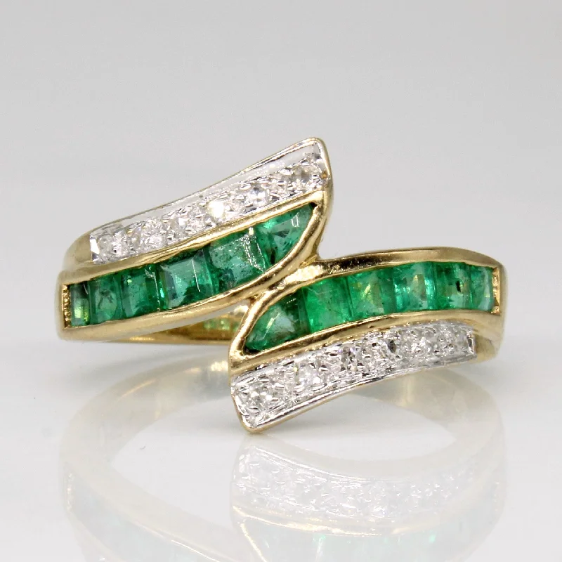 Emerald & Diamond Waterfall Ring | 0.50ctw, 0.06ctw | SZ 5.75 |