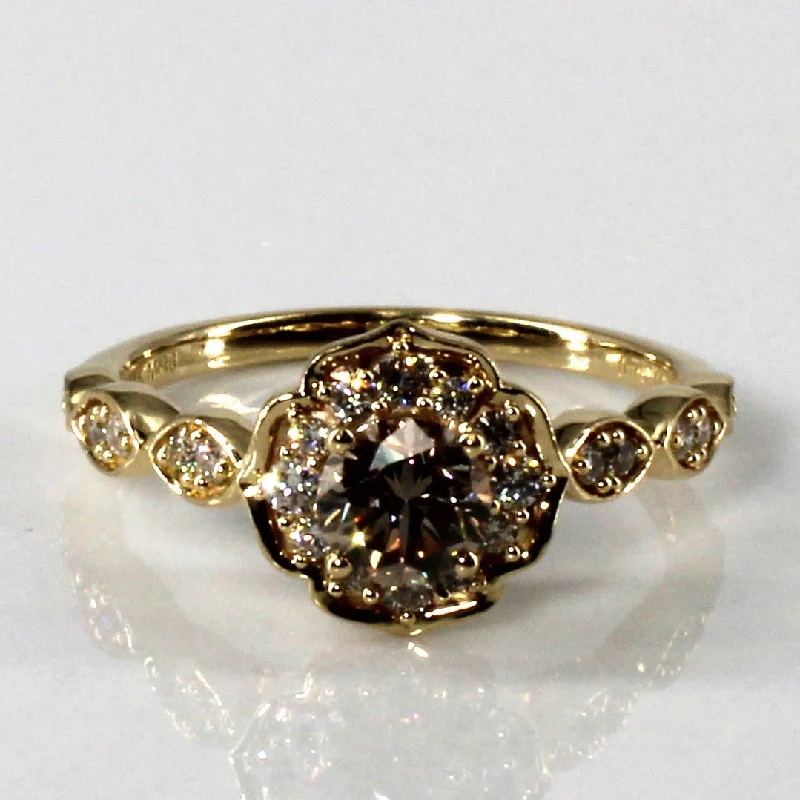 Halo Style Diamond Engagement Ring | 0.75ctw | SZ 7.25 |