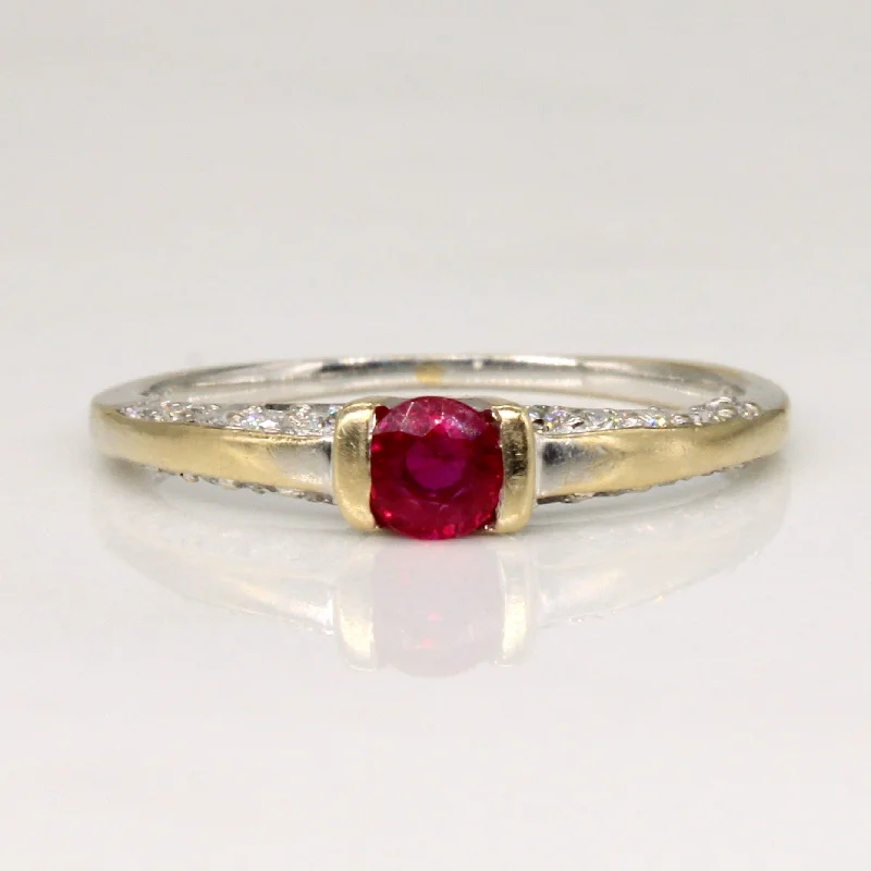 Ruby & Diamond Ring | 0.20ct, 0.20ctw | SZ 5.25 |