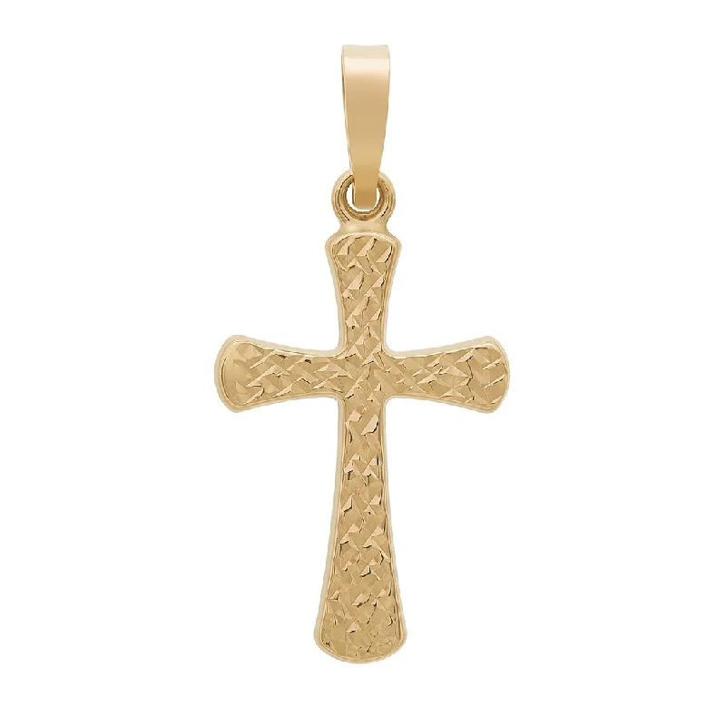 9ct Yellow Gold Scallop Edge Cross Pendant