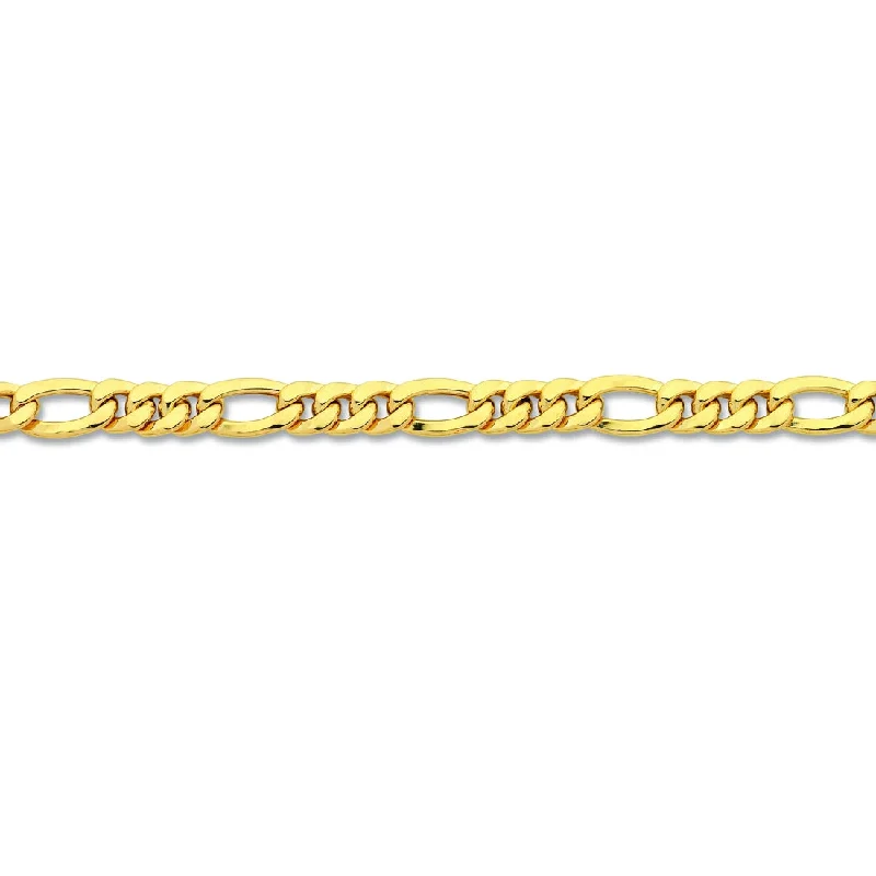 9ct Yellow Gold Silver Infused Figaro Link Necklace