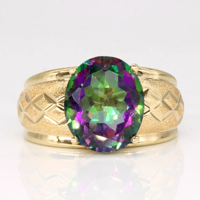 Mystic Topaz Cocktail Ring | 5.00ct | SZ 7.75 |