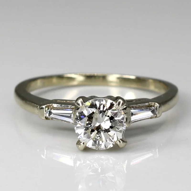 Diamond Engagement Ring with Baguette Accents |1.22ctw | SZ 9 |