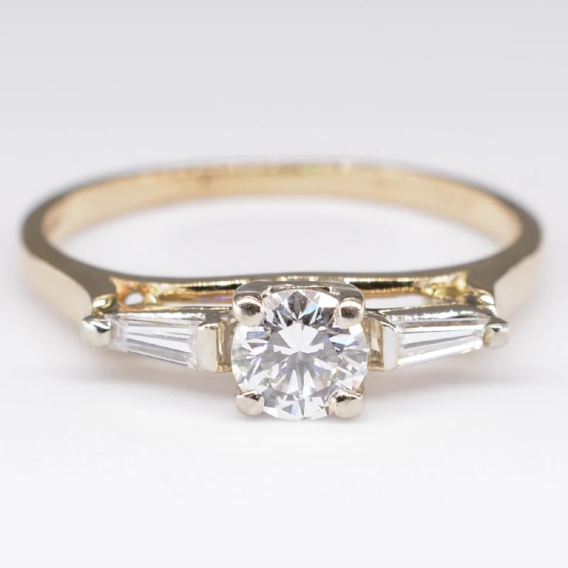 Three Stone Diamond Engagement Ring | 0.34ct, 0.18ctw | SZ 6.25 |