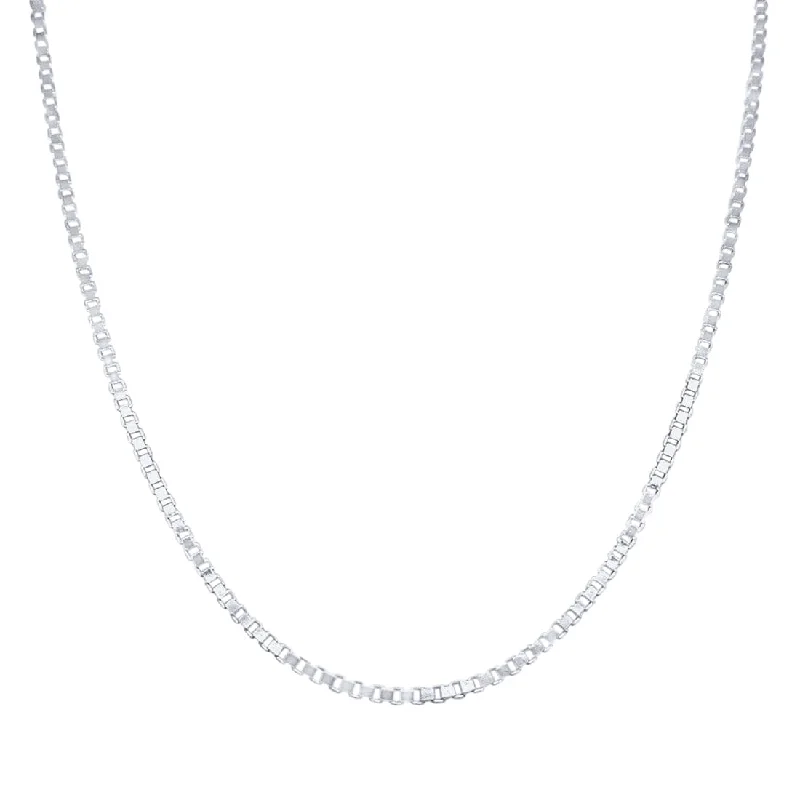 55cm Sterling Silver Wide Box Chain Men's Necklace