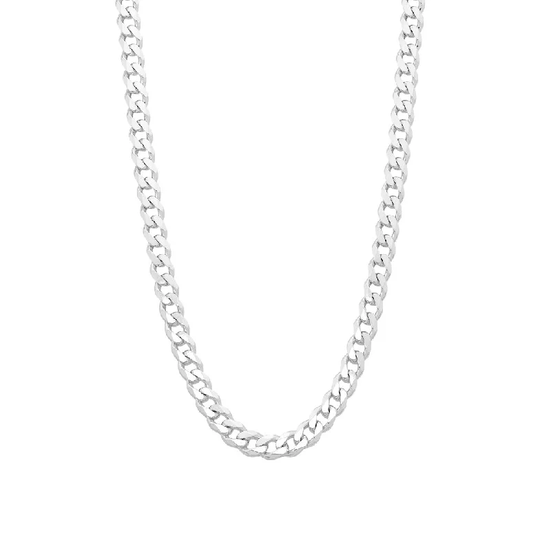 Sterling Silver Flat Curb Necklace 60cm