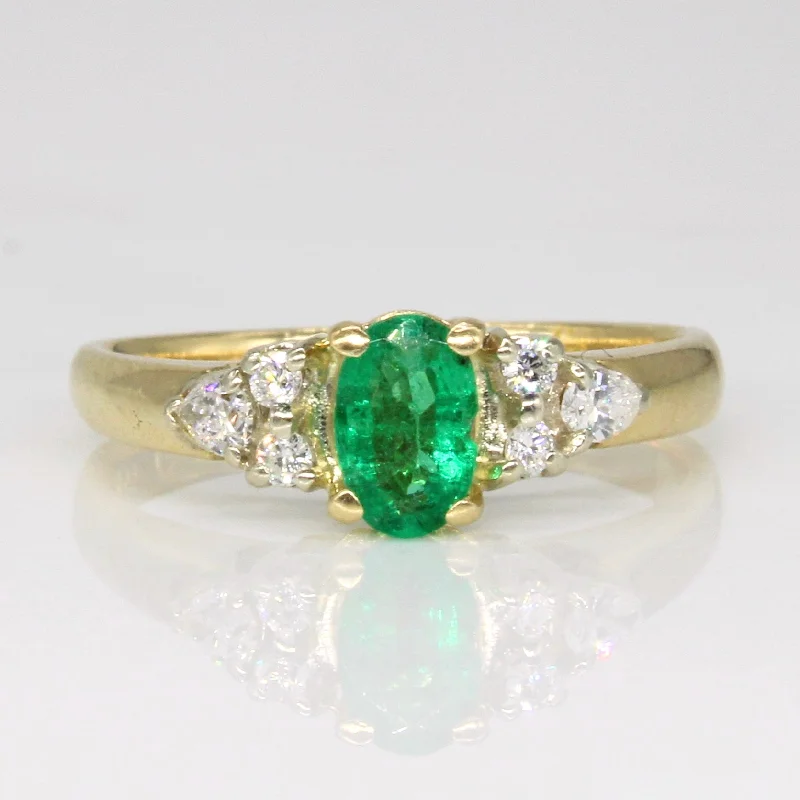 Emerald & Diamond Ring | 0.30ct, 0.21ctw | SZ 5.75 |