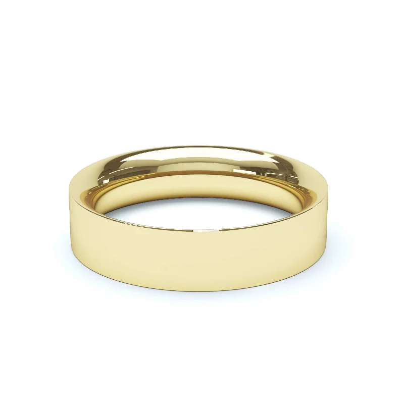 - Flat Court Profile Wedding Ring 9k Yellow Gold