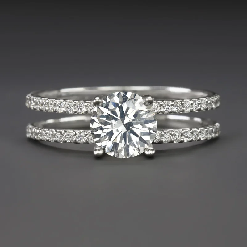 1.14c CERTIFIED VERY GOOD CUT DIAMOND COCKTAIL RING SPLIT SHANK ENGAGEMENT ROUND