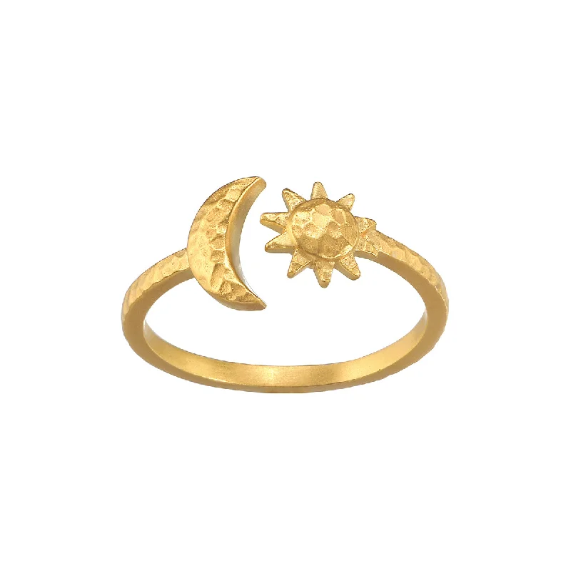 Illuminated Spirit Moon Sun Adjustable Ring