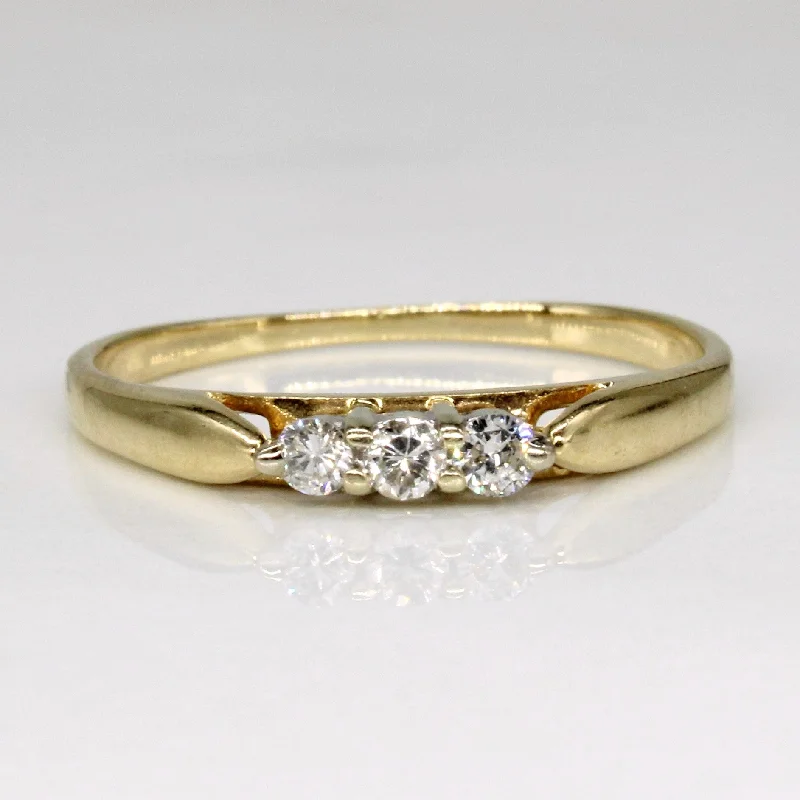 Three Stone Diamond Ring | 0.10ctw | SZ 6.25 |