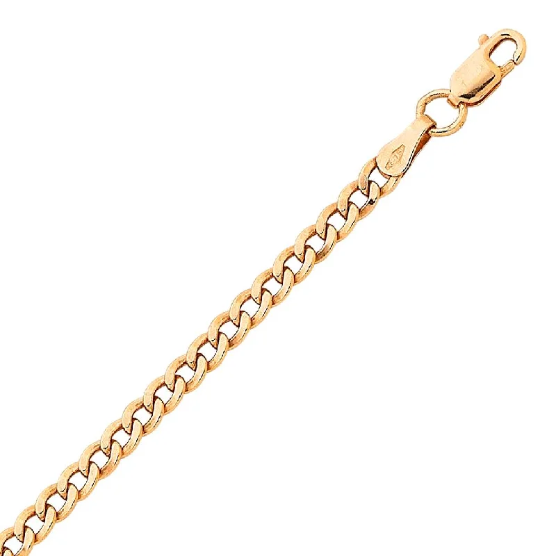 9ct Rose Gold Silver Infused Curb Chain Necklace