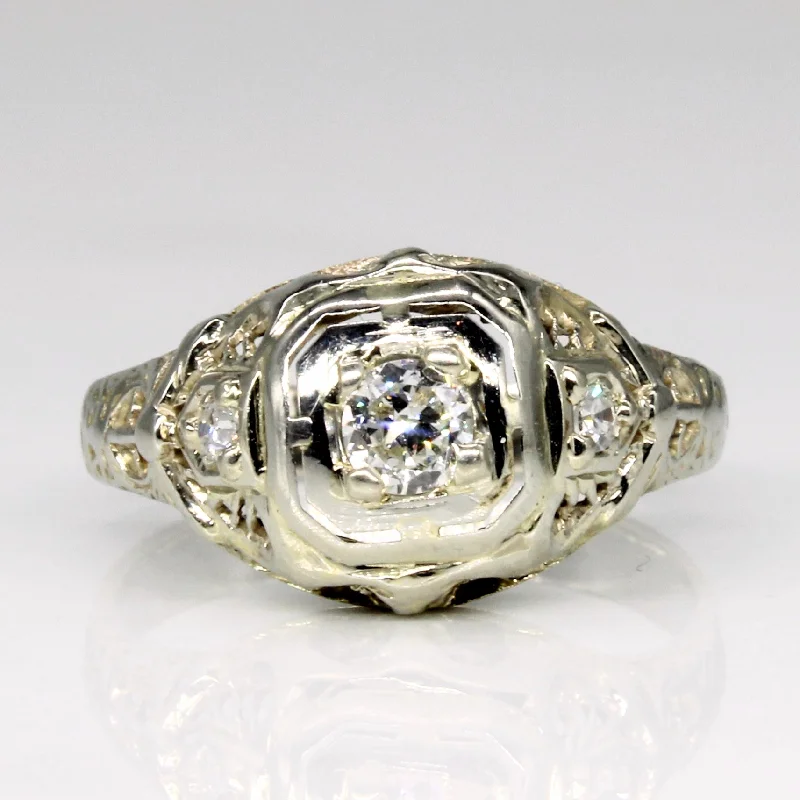 Art Deco Diamond Engagement Ring | 0.25ctw | SZ 5.5 |