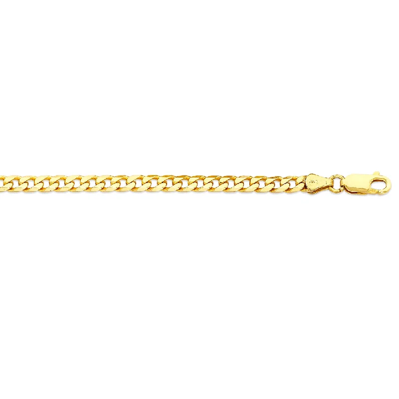 9ct Yellow Gold Solid Concave Curb Necklace