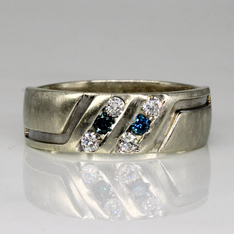 Blue & White Diamond Ring | 0.07ctw, 0.12ctw | SZ 9 |