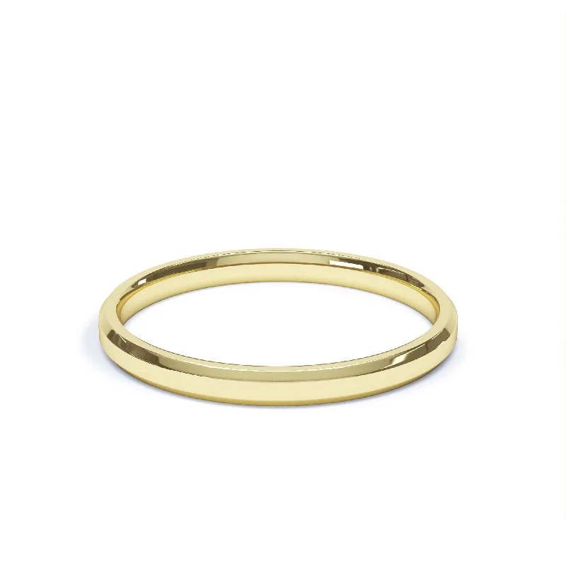 - Bevelled Edge Profile Plain Wedding Ring 9k Yellow Gold