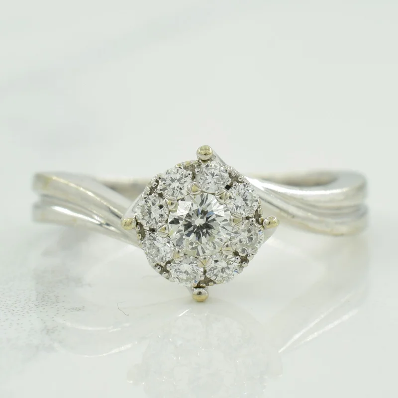 Diamond Cluster Bypass Ring | 0.24ctw | SZ 4 |