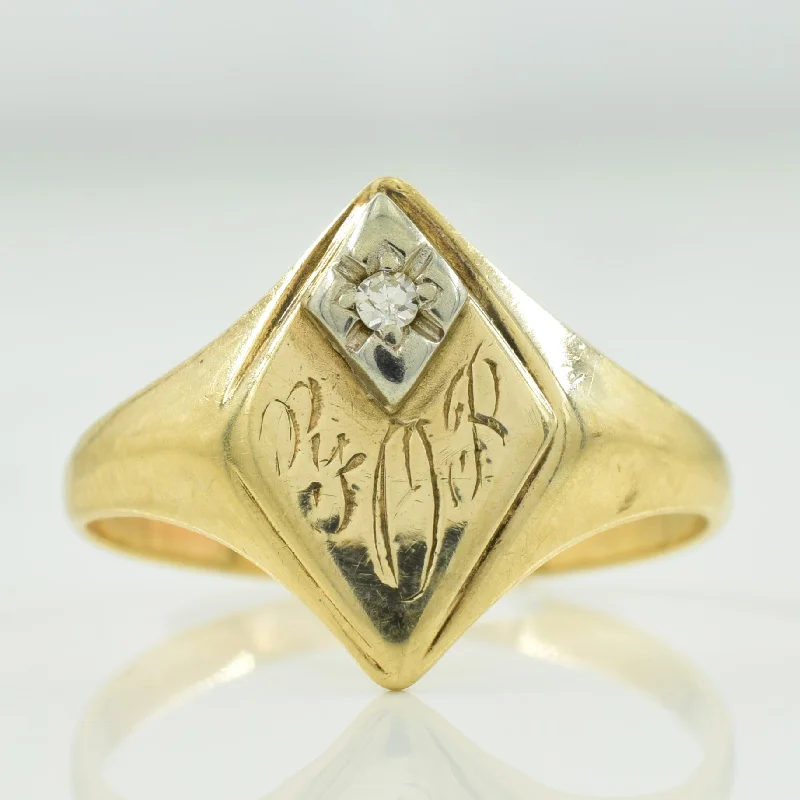 Initialed Diamond Ring | 0.02ct | SZ 8 |