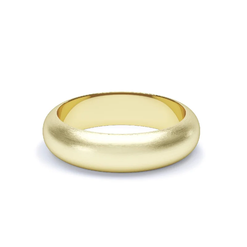 - D Shape Profile Satin Polish Wedding Ring 9k Yellow Gold