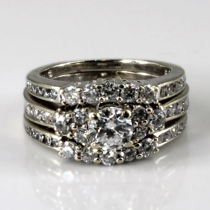 Prong Set Diamond Engagement Ring Set | 1.57ctw | SZ 7 |