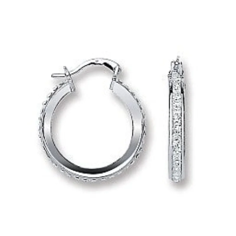 Crystal Hoop Earrings - Sterling Silver