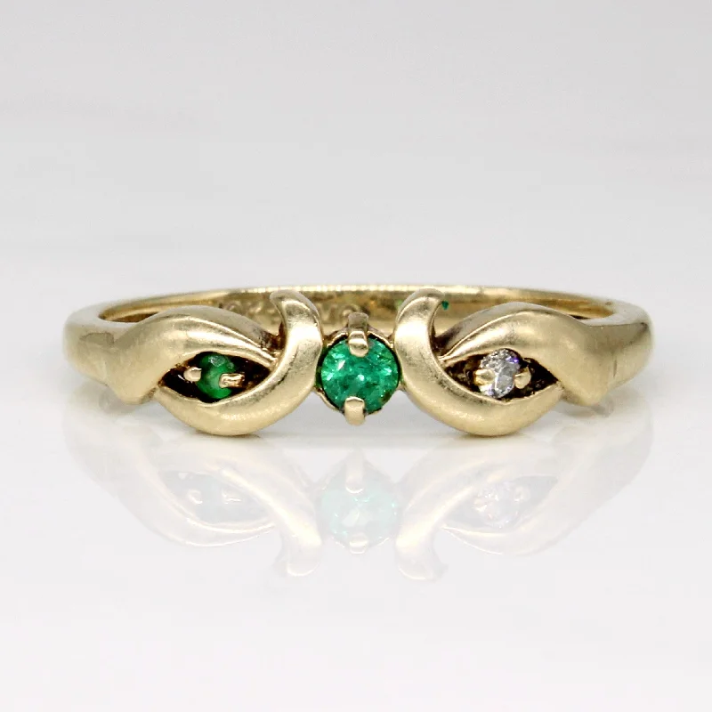 Emerald & Diamond Ring | 0.07ct, 0.02ct | SZ 6.5 |